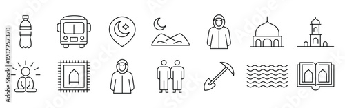 Ramadan icons and symbols for design and education