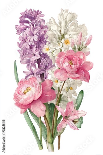 Wallpaper Mural Vibrant floral bouquet illustration Torontodigital.ca