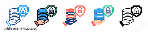 Data Protection Icon Sheet Multiple Style Collection 