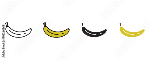 Banana fruit icon vector. Healthy tropical snack and organic food grocery symbol. Vector illustration.
