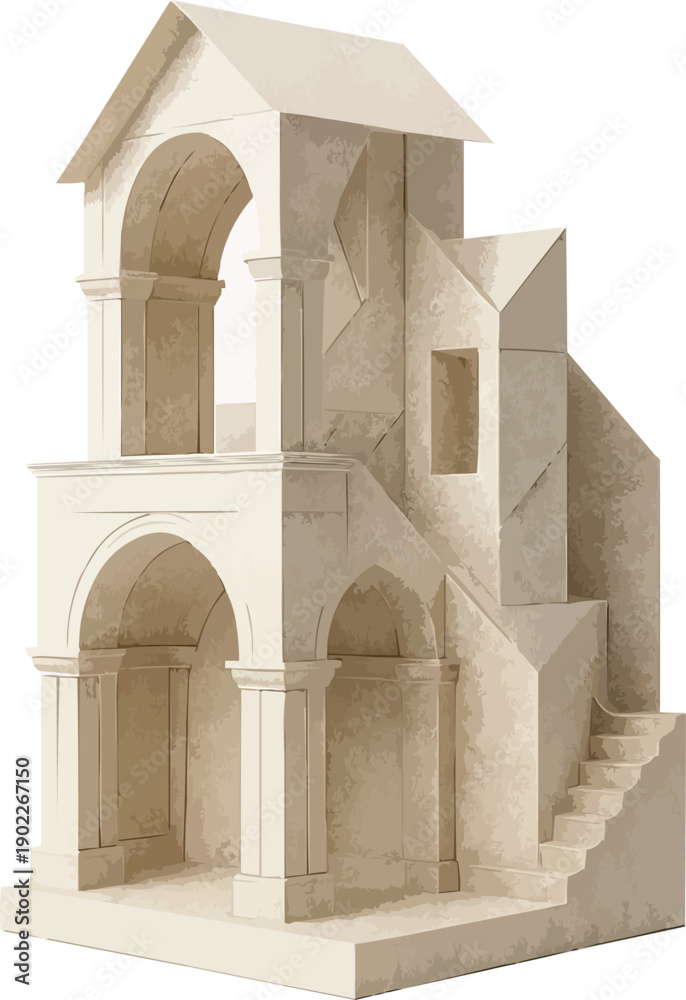 Fototapeta premium Floating Paper Architecture