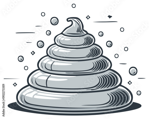 Stylized Heap of Fecal Matter, Poop Emoji Style