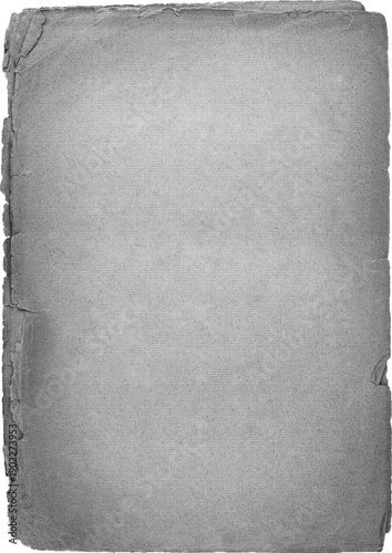 Large halftone ripped vintage paper texture with a transparent background