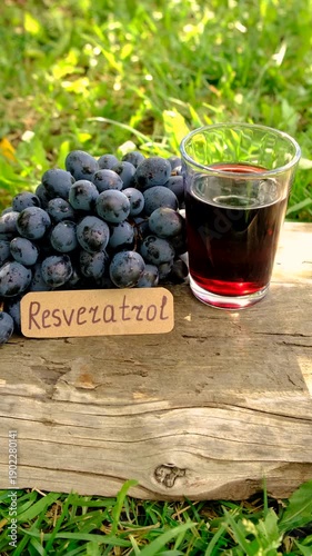Resveratrol supplements and homeopathy. Selective focus.