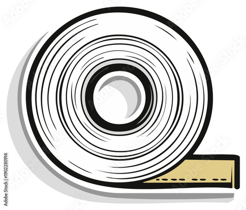Tape roll illustration adhesive stationery tool equipment office supply