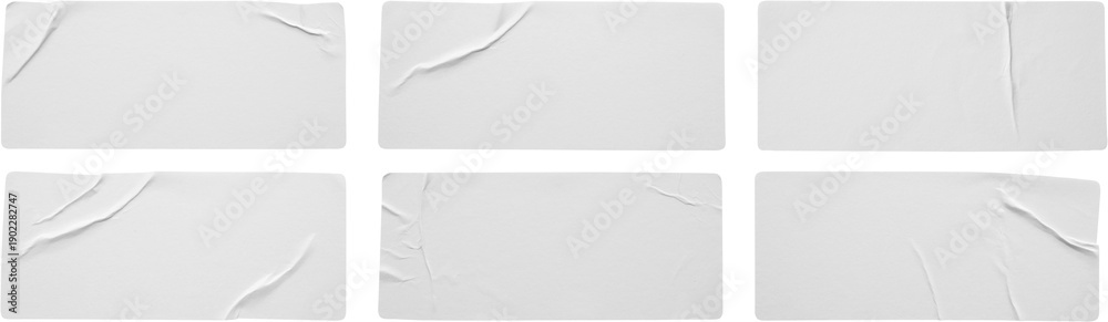 Naklejka premium Blank white paper sticker label set isolated on white background