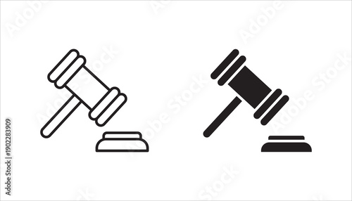 Gavel icon vector.  icon set, Hammer symbol vector