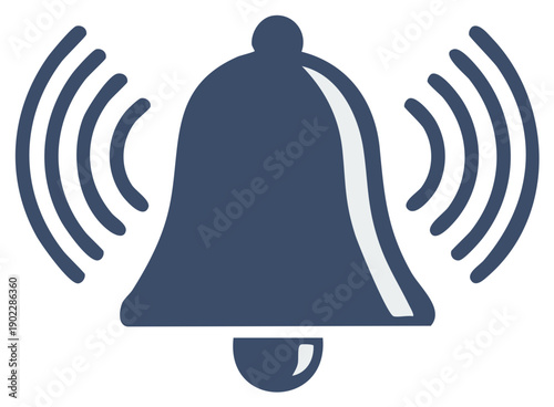Urgent Alert Notification Sound Waves Emanating from a Blue Alert Bell