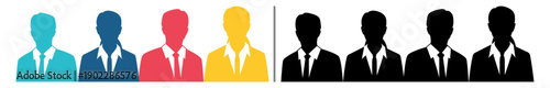 Human icon silhouette vector illustration. business people black and color. Editable stroke.