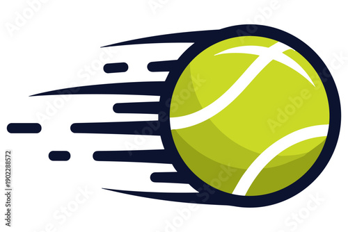 Dynamic Tennis Ball in Motion Vector Illustration Representing Speed and Athleticism