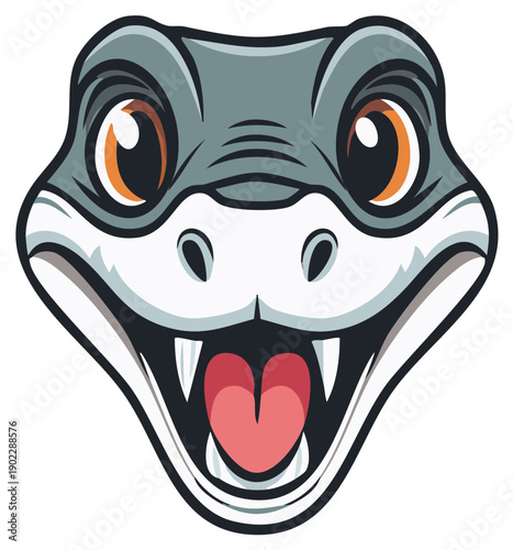 Cartoon snake head smiling vector illustration