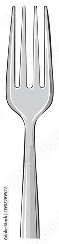 Illustration of a metal fork isolated on white background