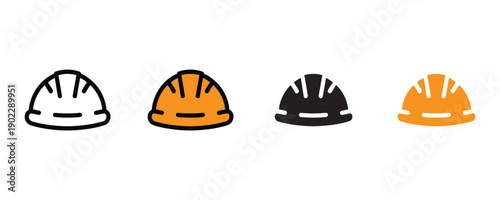Safety hard hat icon vector. Industrial construction helmet and workplace protection symbol. Vector illustration.
