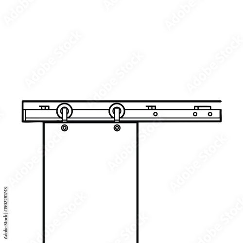 Simple Black and White Diagram of a Horizontal Bar with Hooks
