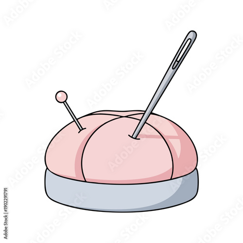 Pin Cushion with Pins and Needles for Sewing
