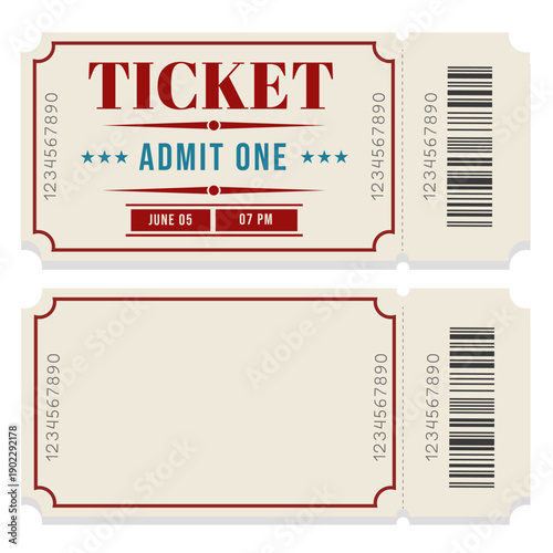 Classic Retro Ticket Template – Admit One Event Pass