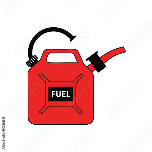 Red Fuel Canister with Spout and Handle