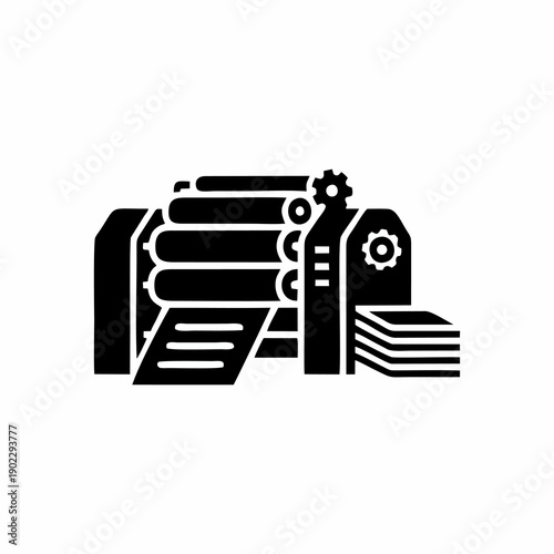Industrial Offset Printing Machine Icon Vector Illustration for Press and Media Industry