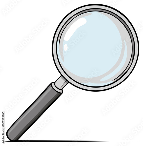 Illustration of a classic magnifying glass representing discovery or inspection