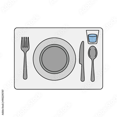 Table Setting with Utensils and Glass