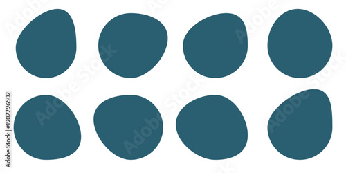 Abstract freeform collection. Simple liquid amorphous shapes. Colourful blob shapes