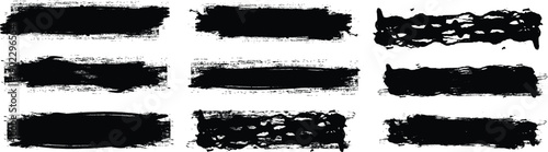 Collection of vector paint brush strokes, hand drawn brush stroke textures set.