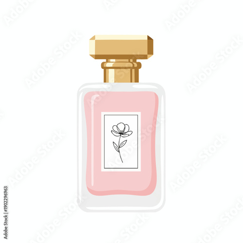 Elegant Perfume Bottle with Rose Design