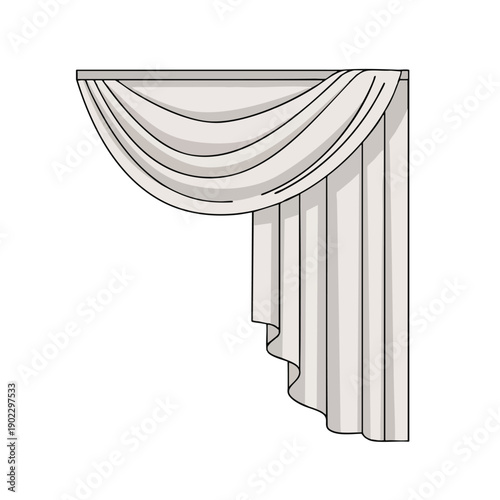 Elegant Swag Curtain Illustration