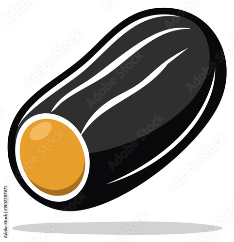 Stylized Sushi Roll With Orange Filling Vector Illustration