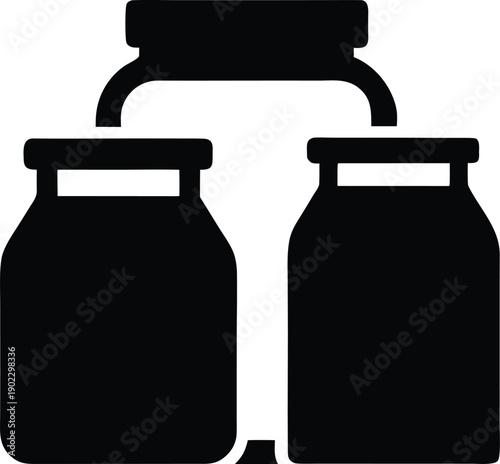 zero waste jar bulk silhouette vector illustration on transparent background