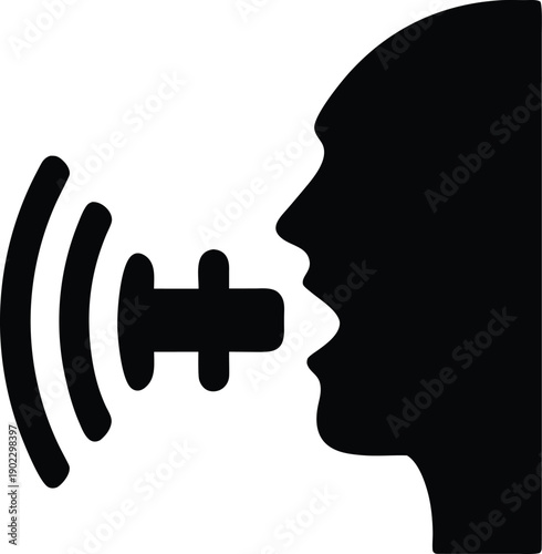 voice waveform recognition silhouette vector illustration on transparent background