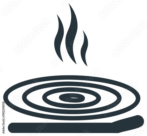 Burning Incense Coil and Stick Generating Smoke, Aromatherapy