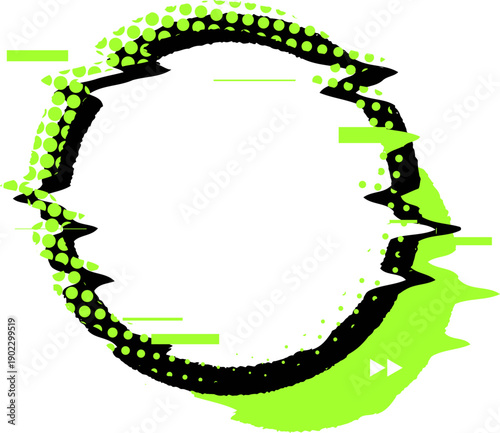 Halftone Distorted Circle