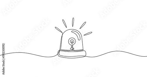 Minimalist line art of flashing emergency siren light. No editable stroke