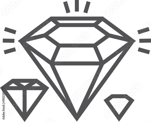 A diamond is shown in a black and white drawing