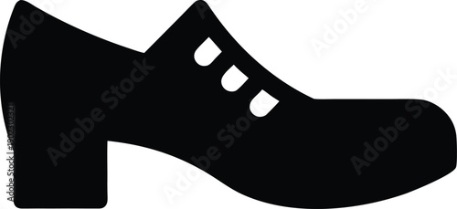 dance shoe flat silhouette vector illustration on transparent background