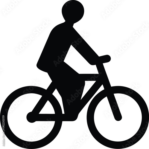 bicycle commuting silhouette vector illustration on transparent background