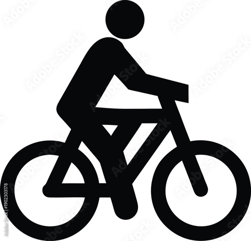 bicycle commuting silhouette vector illustration on transparent background