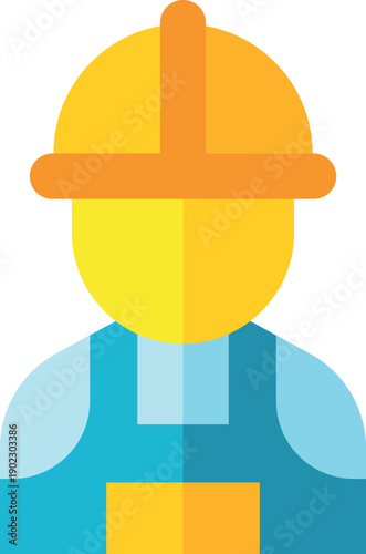 A man in a yellow helmet and blue overalls