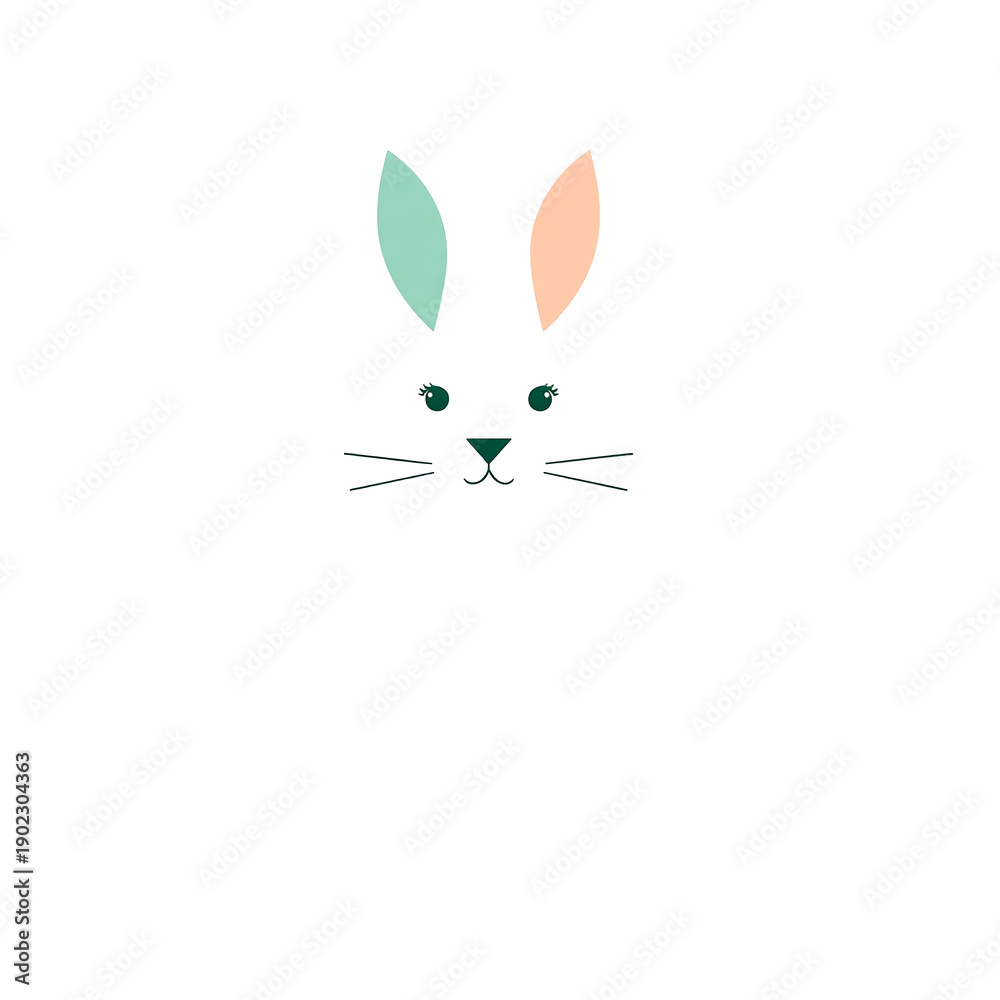Fototapeta premium Vector image of a stylized Easter bunny silhouette composed of geometric shapes.