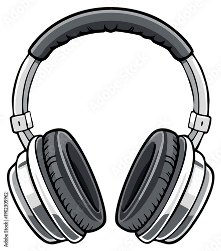 Over ear headphones audio equipment for listening to music and sound