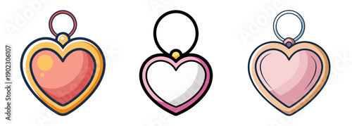 Three heart pendants jewelry designs collection