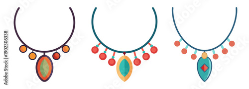 Collection of mother's necklaces with gemstone pendants and charm accents