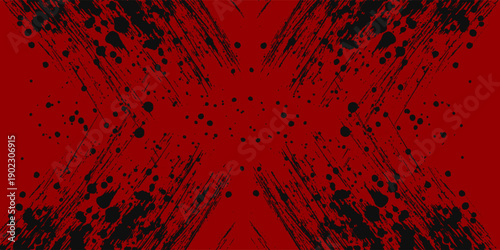 Grunge texture effect background. Distressed rough dark abstract textured. Black isolated on red. Graphic design element vintage style decoration concept grunge vector modern aged