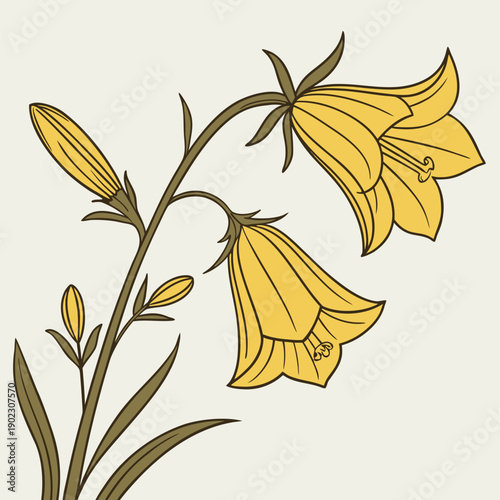 a branch of yellow bell flower