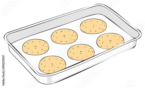 Baked Potatoes in Baking Sheet Vegetable Preparation Cooking for Meal Healthy Recipe