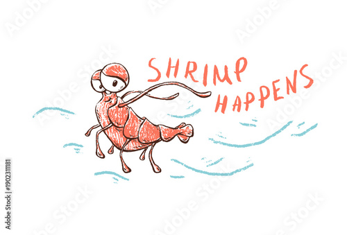 Cute playful shrimp