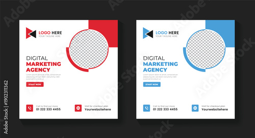 Creative Digital Strategy and Branding Template, Professional Online Marketing Services Flyer, instagram post, LinkedIn Post