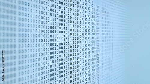 Binary code on digital screen