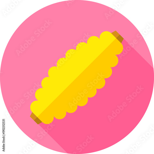 Bright Yellow Corn on the Cob Icon – Fresh Sweet Maize Vegetable Illustration for Farm, BBQ, Street Food, Market, Organic Harvest and Healthy Eating Designs

